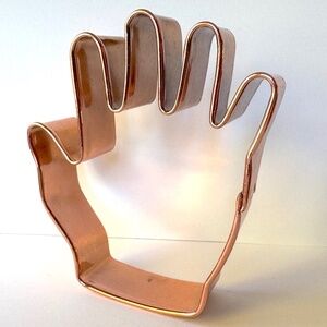 Copper Cookie Cutter Hand, High Five